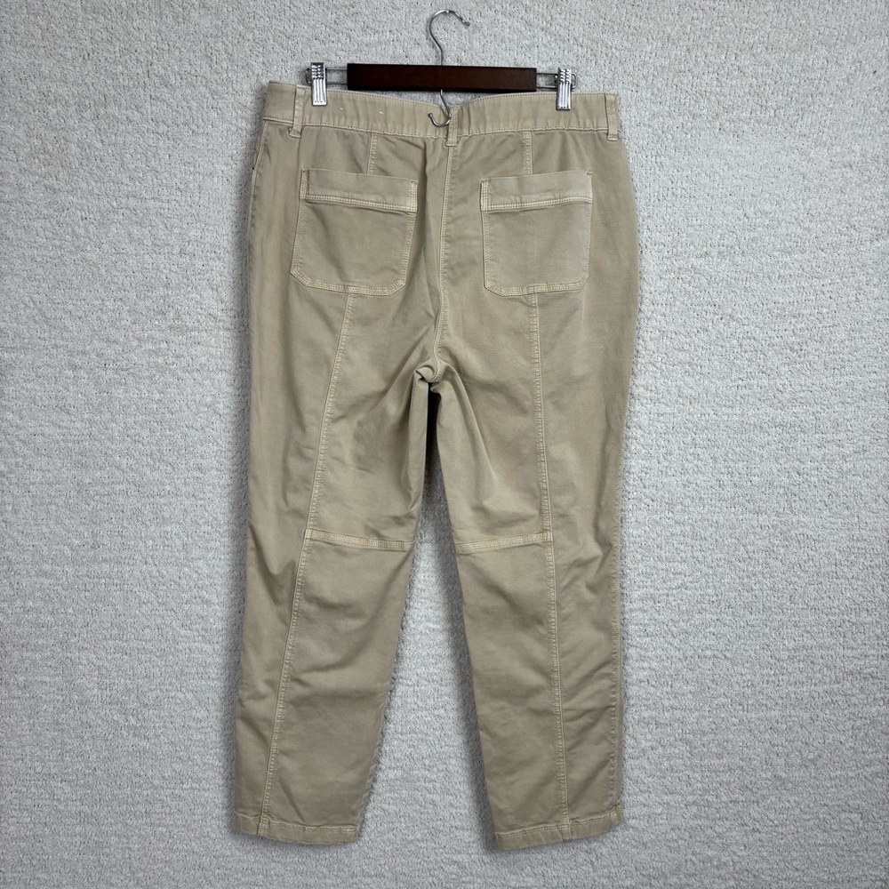 Chico's Pants Womens 2R/Lg 12 Khaki Flat Front Stretch Waistband Straight Leg‎ - Picture 5 of 14